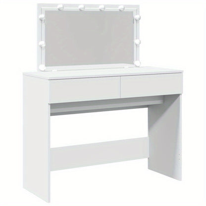 Kaptafel – Make-up Tafel – Cosmeticatafel – Schminktafel – Dressing Table – Wit – Houten Frame – Compact 100x40x120 cm – Geen Elektriciteit Nodig