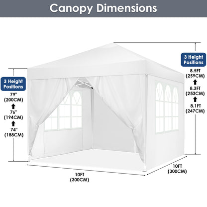 Pop-up Tent – Partytent – Markttent – Vouwtent – Eventtent – Zwart – 3,05x3,05 Meter – Snelle Opbouw – Waterafstotend Oxford Doek