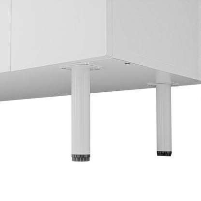 Dressoirkast – Sideboard – Opbergkast – Woonkamerkast – Dressoir Wit – Modern 3D Geometrisch Design – Ruime Afmetingen 160x38,5x70 cm