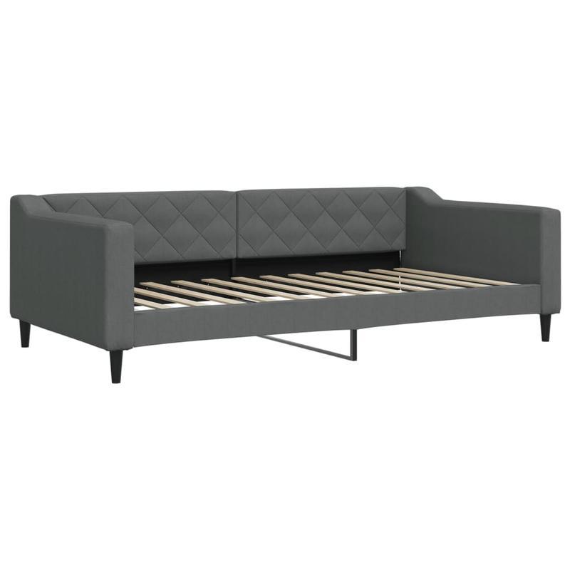 Bankbed – Slaapbank – Bedbank – Logeerbed – Sofa Bed – Donkergrijs – Ruimtebesparend Ontwerp – Stevig Massief Houten Frame – 100x200 cm