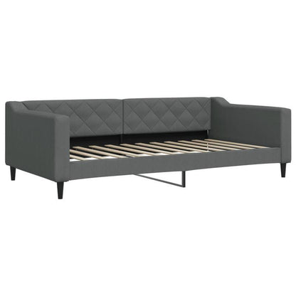 Bankbed – Slaapbank – Bedbank – Logeerbed – Sofa Bed – Donkergrijs – Ruimtebesparend Ontwerp – Stevig Massief Houten Frame – 100x200 cm