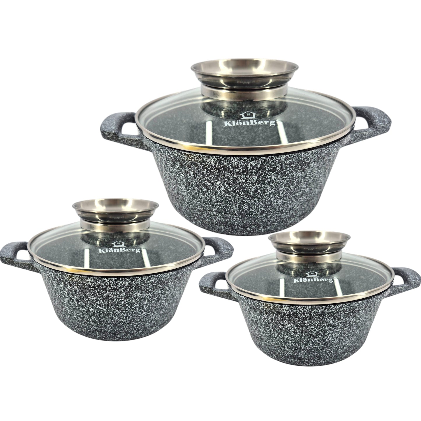 10-delige Pannenset – Kookpannen – Braadpannen – Stoofpannen – Pottenset – Marmer Coating – Inductie Geschikt – Anti-aanbaklaag