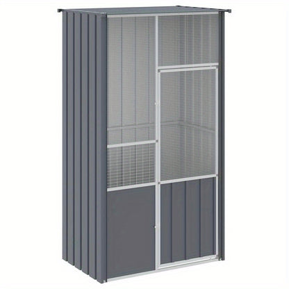 Volière – Vogelkooi – Vogelverblijf – Vogelren – Vogelhok – Gegalvaniseerd Staal – 115x78x200 cm – Roestbestendig – Eenvoudig Schoon te Maken
