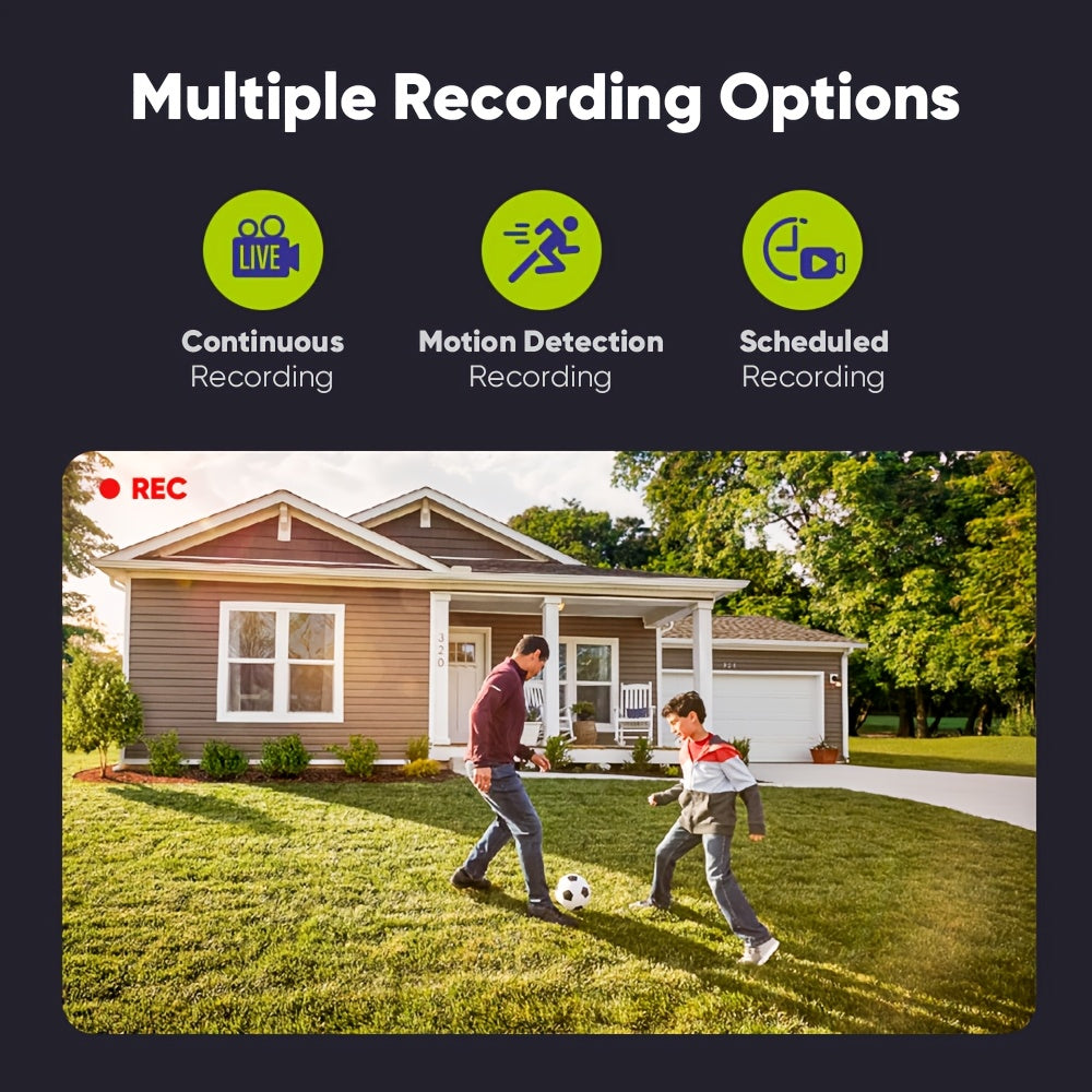 Beveiligingscamera Set – Camerasysteem – Surveillance Camera’s – CCTV Camera’s – Beveiligingskit – 1080P Full HD – 2TB Opslag met Nachtzicht en Mens- en Voertuigdectectie