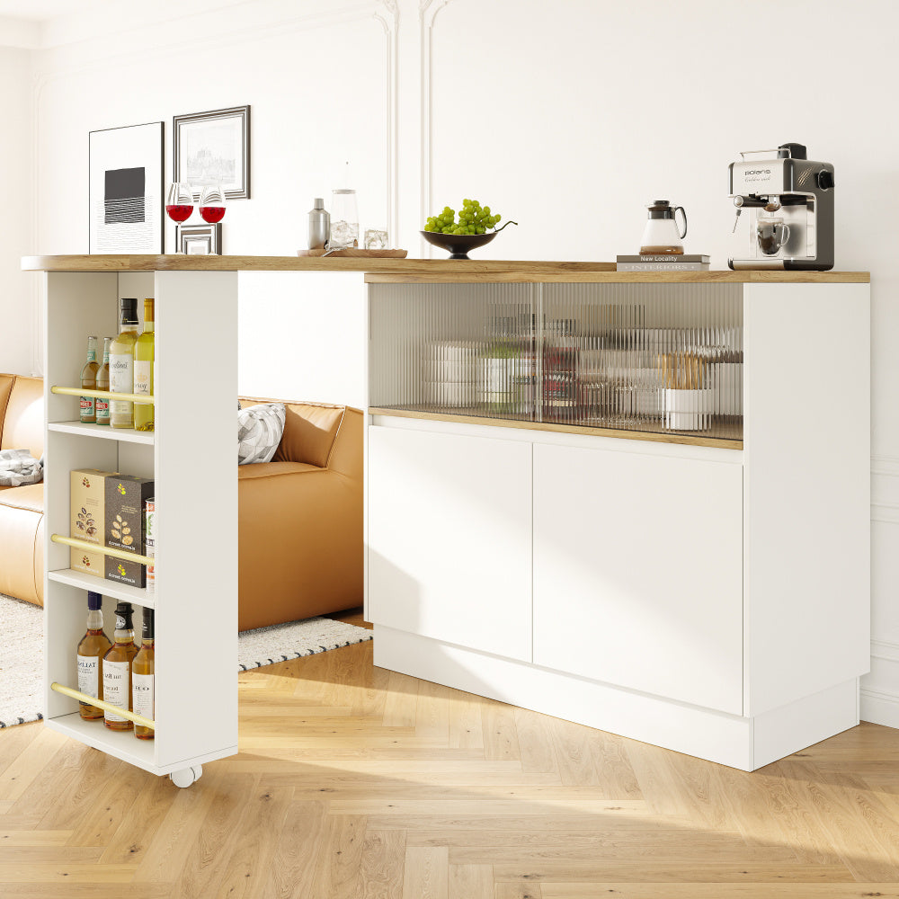 Barstoel – Barkruk – Barkruk – Barstoelkeuken – Barstoelen – Draaibaar 360° – Glasblad Met Planken – Metaal – 90x45x100 cm – Modern Minimalistisch Design