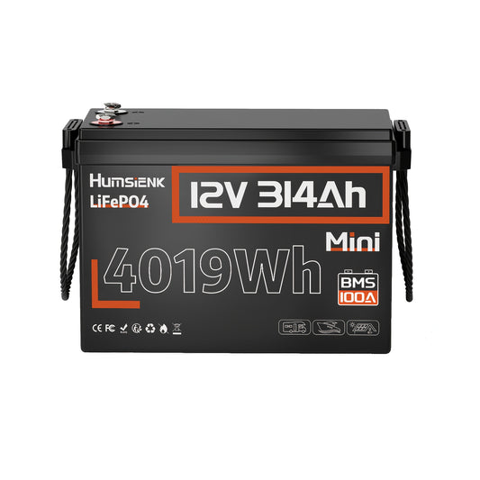 12V 314Ah LiFePO4 Accu – Lithium-Ion Batterij – Zonne-energie Accu – Camper Accu – Boot Accu – Mini Compact Formaat – Meer Dan 15.000 Laadcycli