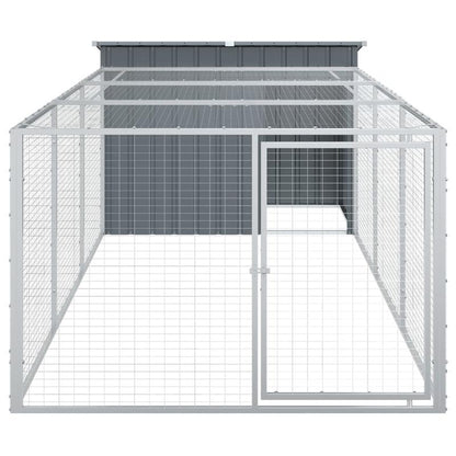 Hondenkennel – Hondenhok – Hondenren – Dierenverblijf – Hondenhuis – Gegalvaniseerd Staal – Ruim Interieur – Ventilatierooster – Dakoverstek – Weerbestendig – Eenvoudige Montage – Antraciet
