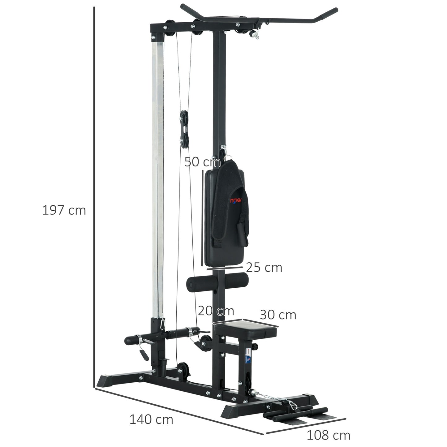 Fitnessstation – Krachtstation – Home Gym – Spiertrainingsapparaat – Trainingsbank – Verstelbare Zitting – Max. Belasting 110 kg