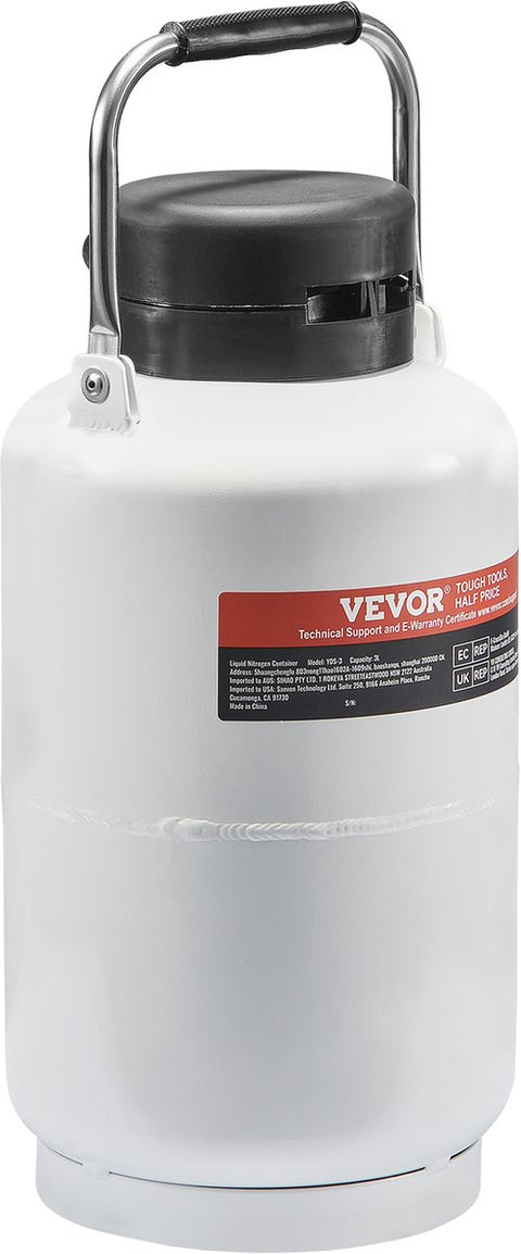 Tank Voor Vloeibare Stikstof - 3L - Gemaakt Van Aluminiumlegering Van Luchtvaartkwaliteit - Voor Duurzaamheid En Lichtgewicht - Ontwerp Van Vacuümisolatie -Toepassingen In Wetenschappelijk Onderzoek - Veeteelt - Mechanische Verwerking