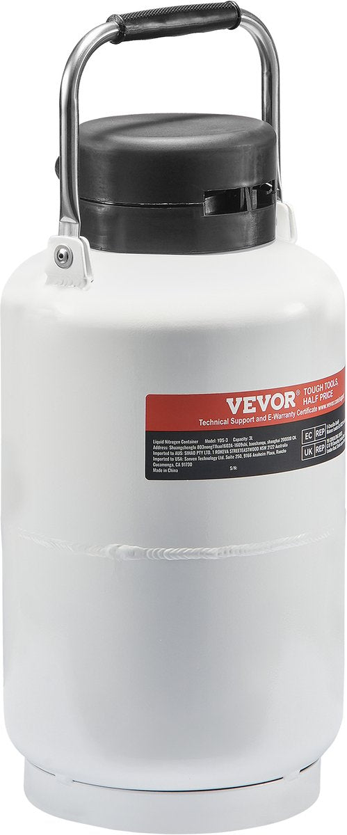 Tank Voor Vloeibare Stikstof - 3L - Gemaakt Van Aluminiumlegering Van Luchtvaartkwaliteit - Voor Duurzaamheid En Lichtgewicht - Ontwerp Van Vacuümisolatie -Toepassingen In Wetenschappelijk Onderzoek - Veeteelt - Mechanische Verwerking