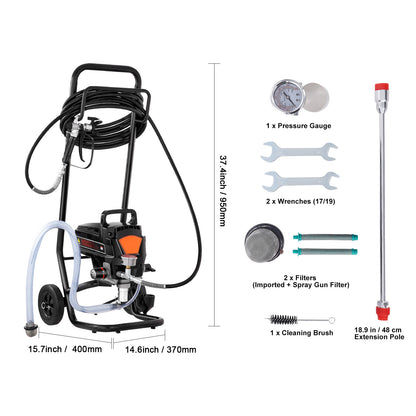 Verfspuit – Spuitpistool – Verfpistool – Verfspuitsysteem – Airless Spuit – 950W Vermogen – 3000 PSI Hoge Druk
