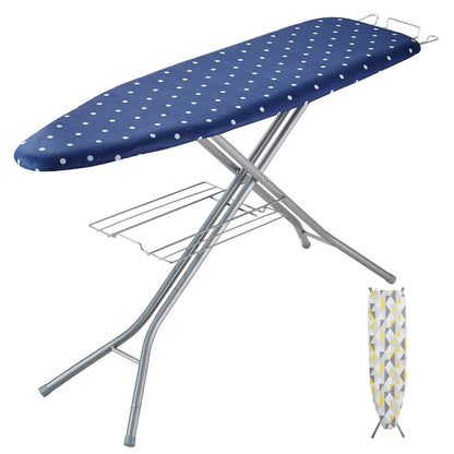Strijkplank – Strijktafel – Strijkoppervlak – Strijkplankhoes – Strijkkussen – Hittebestendige Zilverlaag – 10 Verstelbare Hoogtes 140x38 cm Groot Oppervlak