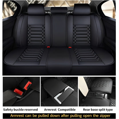 Autostoelhoes – Stoelhoes Auto – Autostoelbeschermer – Stoelhoezenset – Autostoelhoes Universeel – PU Leer – Waterdicht – Volledige Set Voor- en Achterstoelen