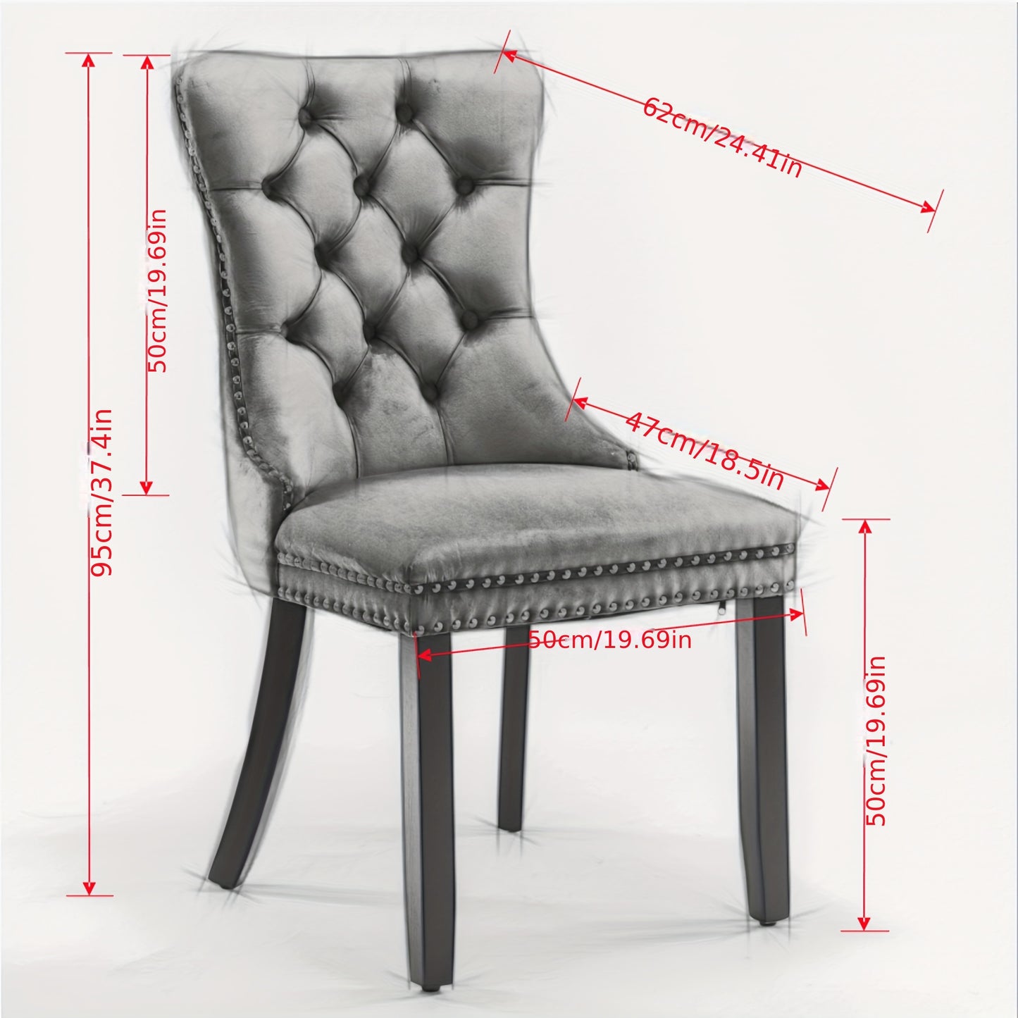 Eetkamerstoelen – Stoelen – Dining Chairs – Zitmeubilair – Set van 2 Grijs – Zacht Gestoffeerd – Bamboe Frame – Gemakkelijk Schoon te Maken