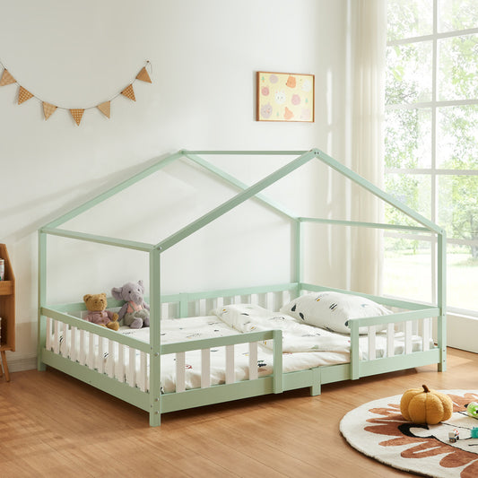 Kinderbed – Kinderbedden – Bedhuisje – Kinderbed Frame – Kinderbed 120x200cm – Valbeveiliging – Massief Dennenhout