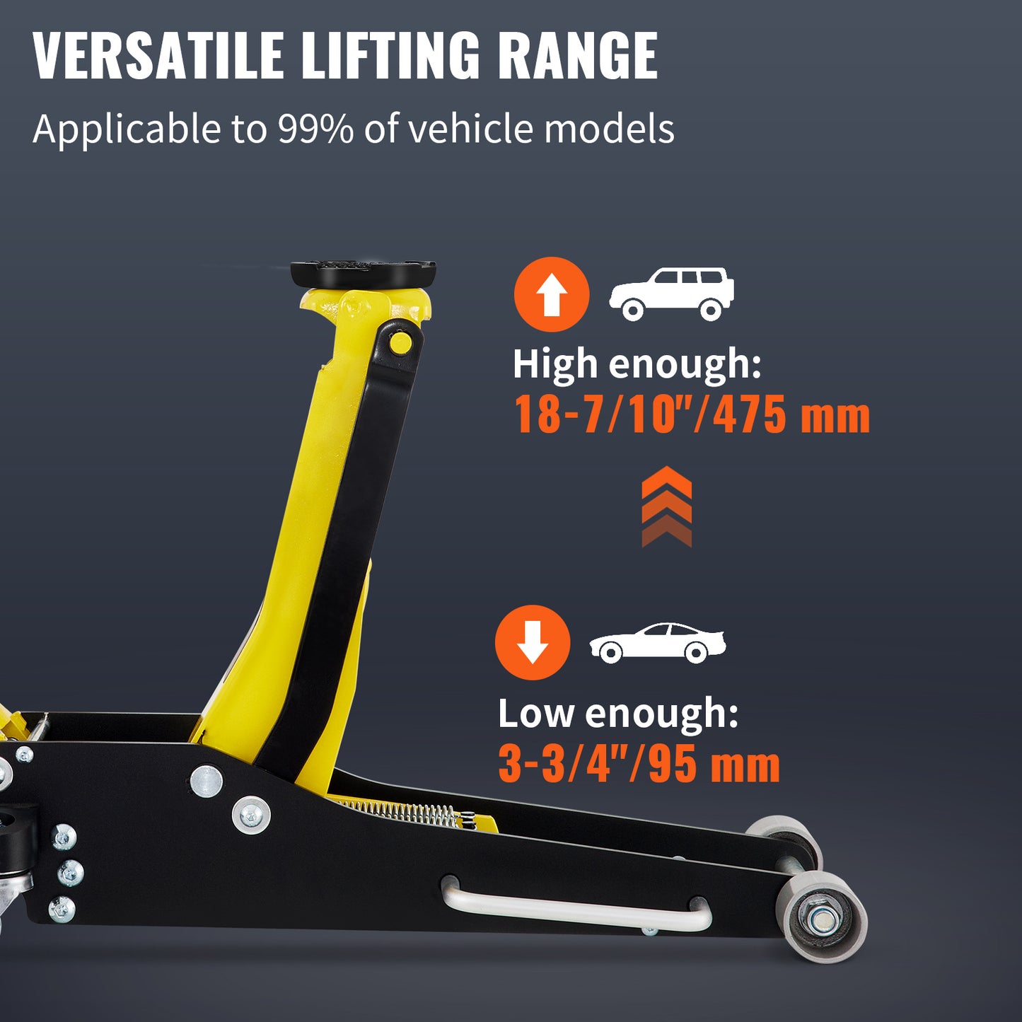 Vloerkrik – Garagekrik – Autokrik – Hefkrik – Low Profile Krik – 2,5 Ton Capaciteit – Aluminium & Stalen Constructie