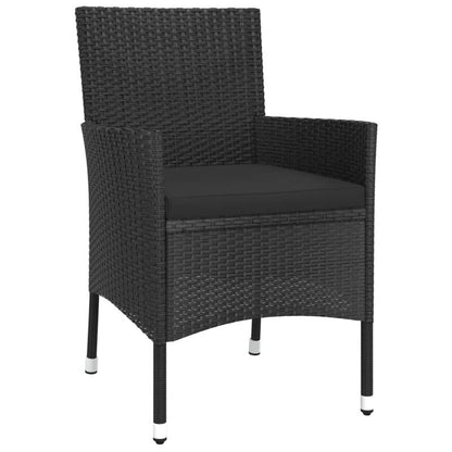 9-delige Tuinset – Tuinmeubelset – Balkonset – Terrasset – Buitenmeubels – Zwart Poly Rattan – Inclusief Kussens – Duurzaam Metalen Frame