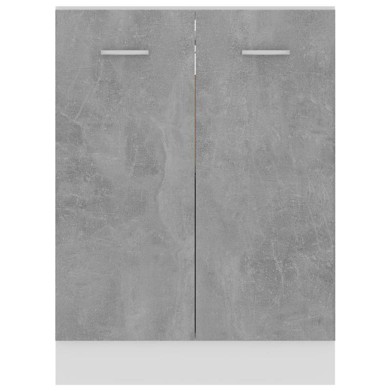 Onderkast – Opbergkast – Kastje – Ladekast – Dressoir – Betongrijs – Hardhout – 60x46x81,5 cm – Industrieel Design