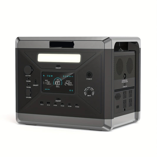 Draagbare Zonne-Generator – Power Station – Mobiele Stroomvoorziening – Zonne-Accu – Backup Batterij – 2400W Vermogen – 2160Wh Capaciteit