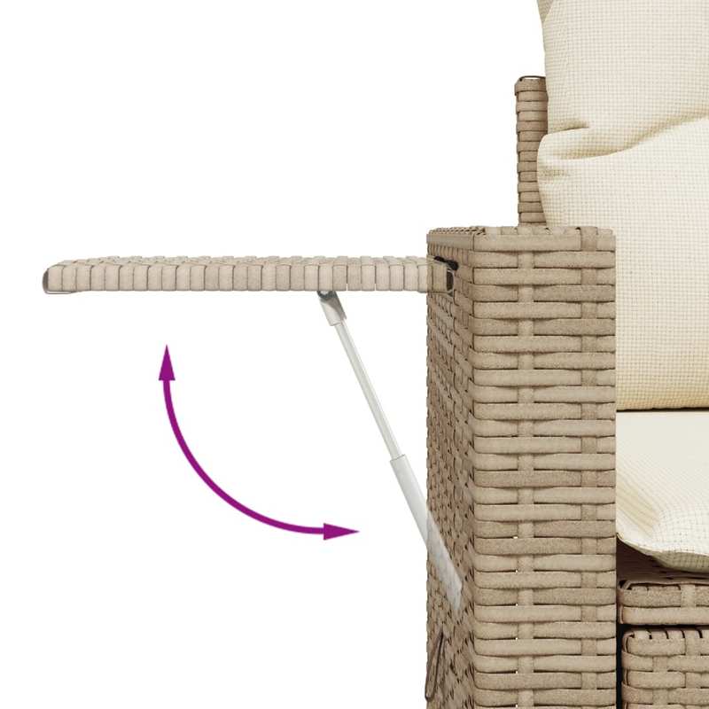 Loungeset – Tuinset – Loungesofa – Tuinmeubel – Modulair – Beige Kleur – Weerbestendig Poly Rattan – Stevig Metalen Frame
