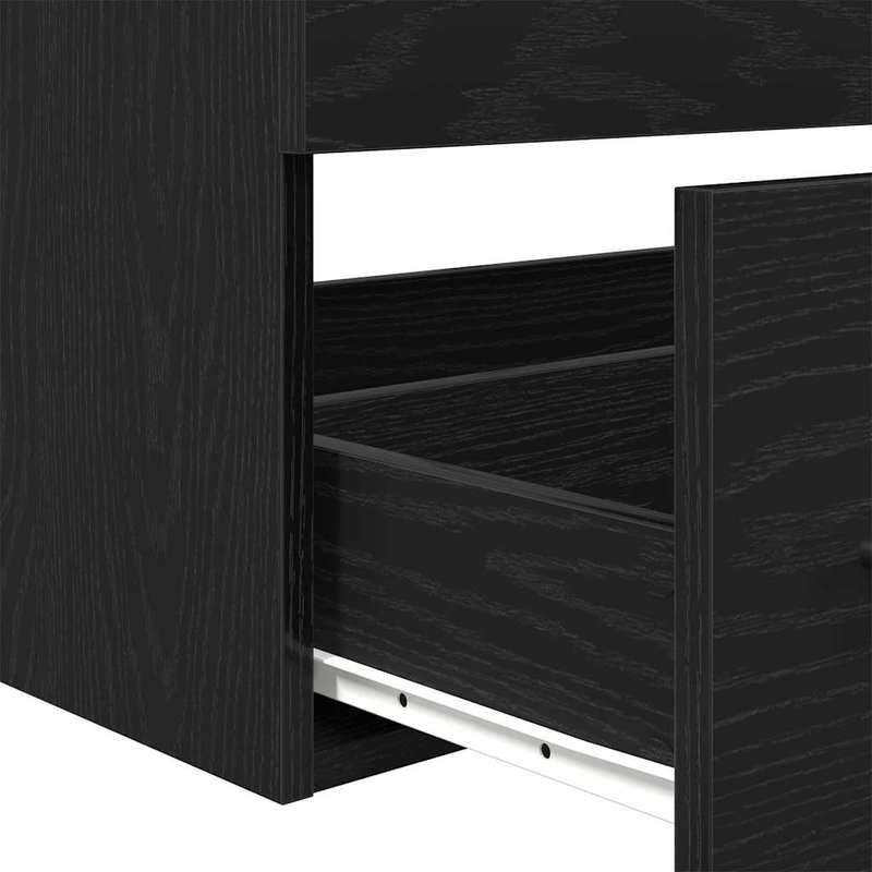 Badkamerkast – Badkamermeubel – Opbergkast – Spiegelkast – Halmeubel – Zwart Eiken Spiegel – Compact 90x45x1,5 cm – Hoogwaardig Engineered Wood