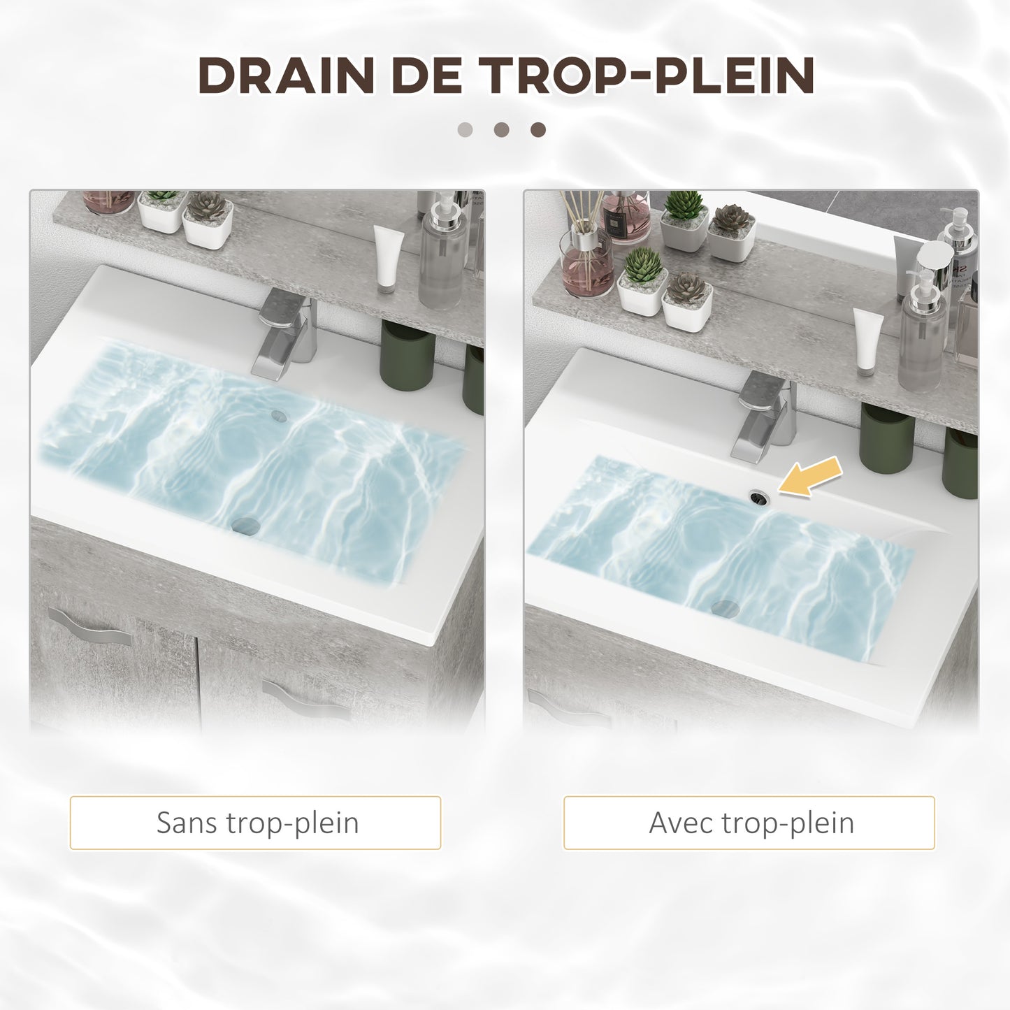 Badkamermeubelset – Badkamerkast – Wastafelmeubel – Spiegelkast – Kolomkast – Hangend Ontwerp – MDF Hardhout Afwerking – Grijs