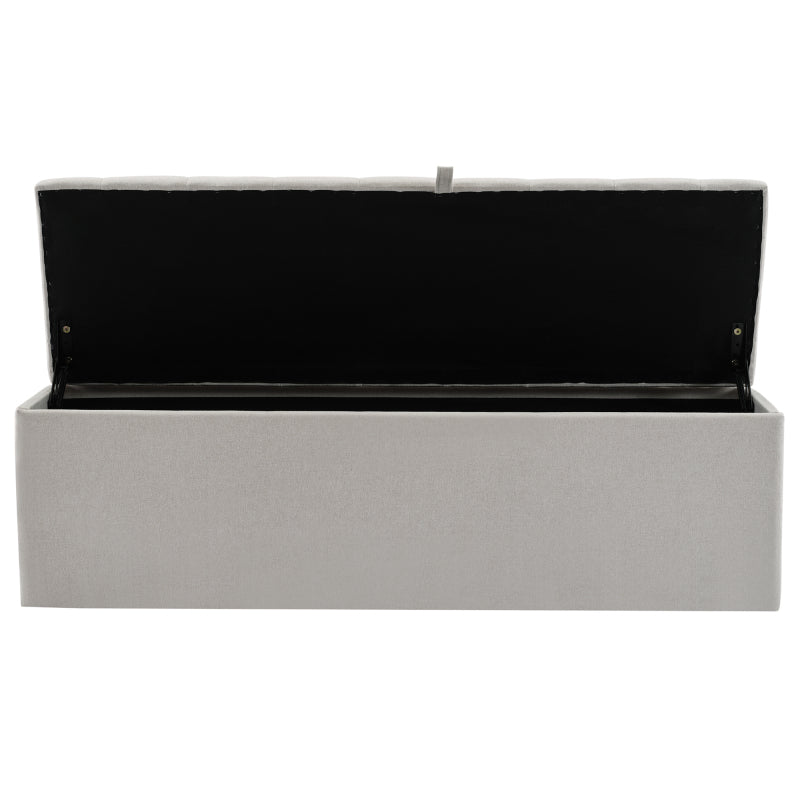 Opbergbank – Opbergbankje – Opbergkist – Bedbank – Zitkist – Linnen Bekleding – Extra Opbergruimte 141x41,5x47 cm