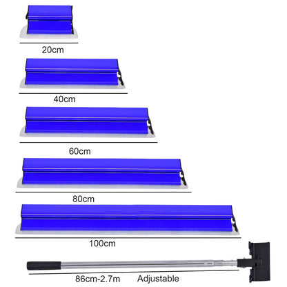 Gipsplaat Gereedschapset – Stucspatel Set – Plamuurmes – Schuurspatel – Muur Reparatie Gereedschap – Blauw – Telescopische Steel 86-270 cm – 5 Breedtes Met Opbergkoffer