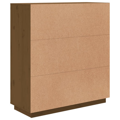 Hoogkast – Opbergkast – Kast – Boekenkast – Dichte Kast – Massief Dennenhout – Compact Hoog Model – Honingbruin
