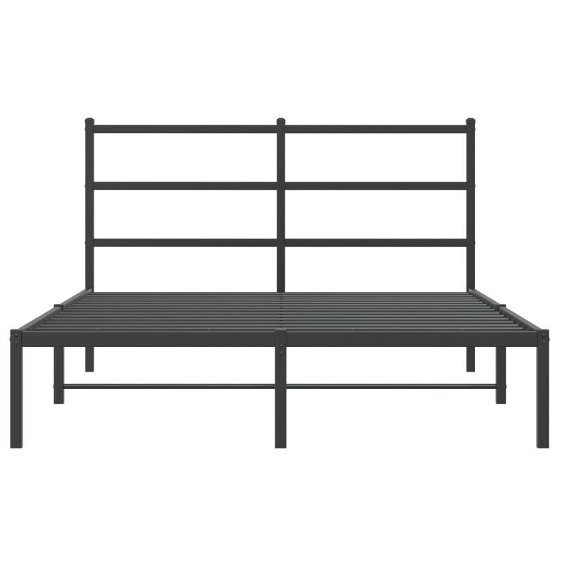 Metalen Bedframe – Stalen Bed Frame – Bedframe Zonder Matras – Metaal Bed Bodem – Zwart Hoofdbord – 135x190 cm – Stevig & Duurzaam
