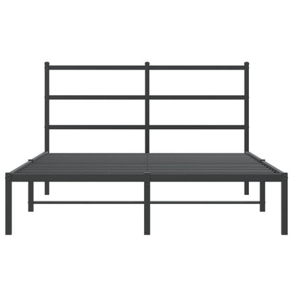Metalen Bedframe – Stalen Bed Frame – Bedframe Zonder Matras – Metaal Bed Bodem – Zwart Hoofdbord – 135x190 cm – Stevig & Duurzaam