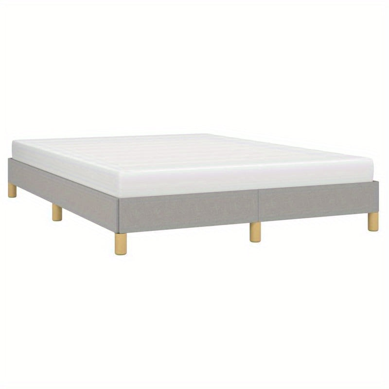 Modern Minimalist Bed Frame - Light Grey/White, Sturdy Wooden Platform Bed with Easy Assembly, No Box Spring Needed, Space-Saving Design for Small Rooms - Ideal for Apartments, Dorms, Guest Rooms - Mattress Not Included, Dorm