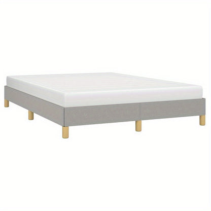 Modern Minimalist Bed Frame - Light Grey/White, Sturdy Wooden Platform Bed with Easy Assembly, No Box Spring Needed, Space-Saving Design for Small Rooms - Ideal for Apartments, Dorms, Guest Rooms - Mattress Not Included, Dorm