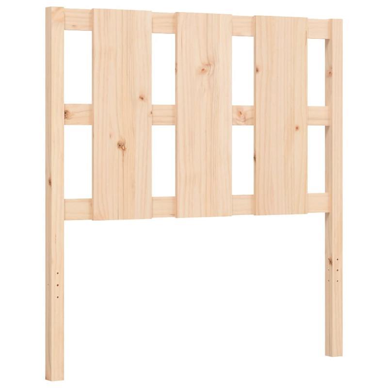 Single-Size Contemporary Wooden Bed Frame with Headboard - Solid & Removable Durable Wood, Easy Assembly, No Power Needed for Small Spaces, Bedroom Furniture, Minimalist Design, Natural Wood Finish