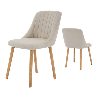 Eetkamerstoelen Set – Stoelen – Dining Chairs – Zitstoelen – Woonkamerstoelen – Beige Kleur – Comfortabele Zitting – Compact Design