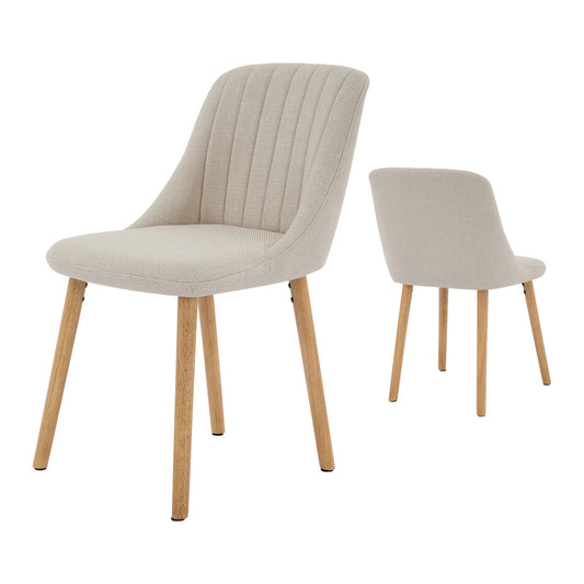 Eetkamerstoelen Set – Stoelen – Dining Chairs – Zitstoelen – Woonkamerstoelen – Beige Kleur – Comfortabele Zitting – Compact Design