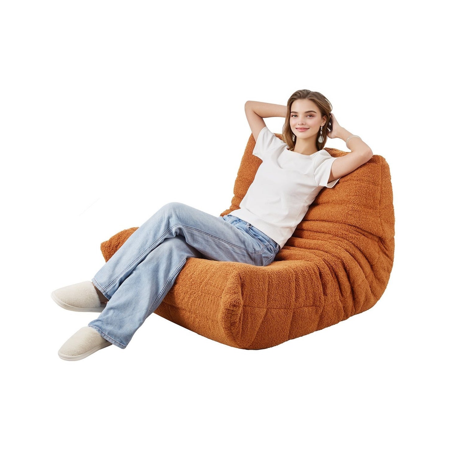Zitzak – Zitzakstoel – Bean Bag – Loungestoel – Fauteuil – Teddy Fleece – Ergonomisch Design – Bruin