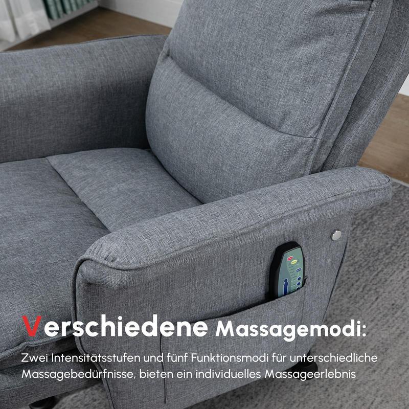 Bureaustoel – Massagestoel – Kantoorstoel – Ergonomische Stoel – Bureaustoel Met Voetensteun – 8-Posities Rugleuning – Handmatig Massage Systeem – Kunststof Frame – Zachte Gevulde Zitting
