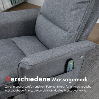 Bureaustoel – Massagestoel – Kantoorstoel – Ergonomische Stoel – Bureaustoel Met Voetensteun – 8-Posities Rugleuning – Handmatig Massage Systeem – Kunststof Frame – Zachte Gevulde Zitting