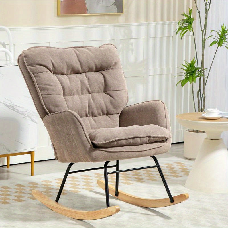 Loungefauteuil – Relaxstoel – Schommelstoel – Zithoekstoel – Ergonomische Stoel – Ergonomisch Ontwerp – Duurzaam Hardhout en Metaal