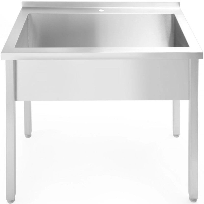 Spoelbak – Gootsteen – Wasbak – Keukenkraan – Horecabak – Roestvrij Staal – 800x600x850 mm – Verstelbare Poten