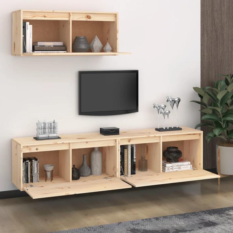 tv meubel – tv kast – tv dressoir – televisie meubel – mediaconsole – massief dennenhout – laag design onder 68 cm