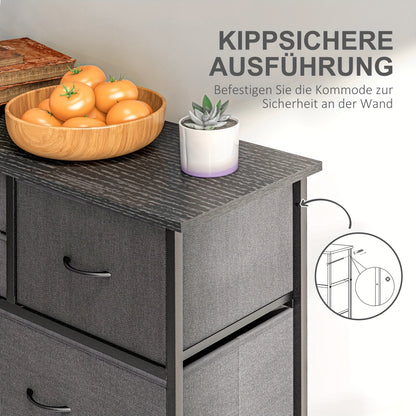 Ladeblok – Ladekast – Opbergkast – Rolcontainer – Archiefkast – Zwart Staal – 10 Lades – Compact & Gemakkelijk Te Monteren