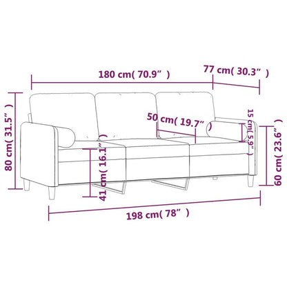 3-Zits Bank – Driezitsbank – Sofa – Zitbank – Hoekbank – Crème Beige – Robuust Hardhouten Frame – Comfortabele Schuimvulling