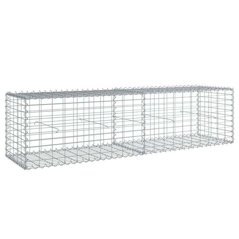 Schanskorf 200x50x50 cm Galvanized Silver Metal Garden Edging - Durable, Weather-Resistant, Ideal for Raised Beds and Landscaping, Landscaping Material|Decorative Edging|Durable Edging