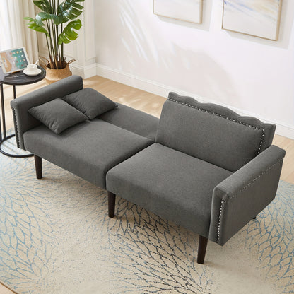 Bedbank – Slaapbank – 2-Zits Bank – Sofa – Logeerbed – Verstelbare Rugleuningen – Katoen-Linnen Bekleding – Hoogwaardig Schuim