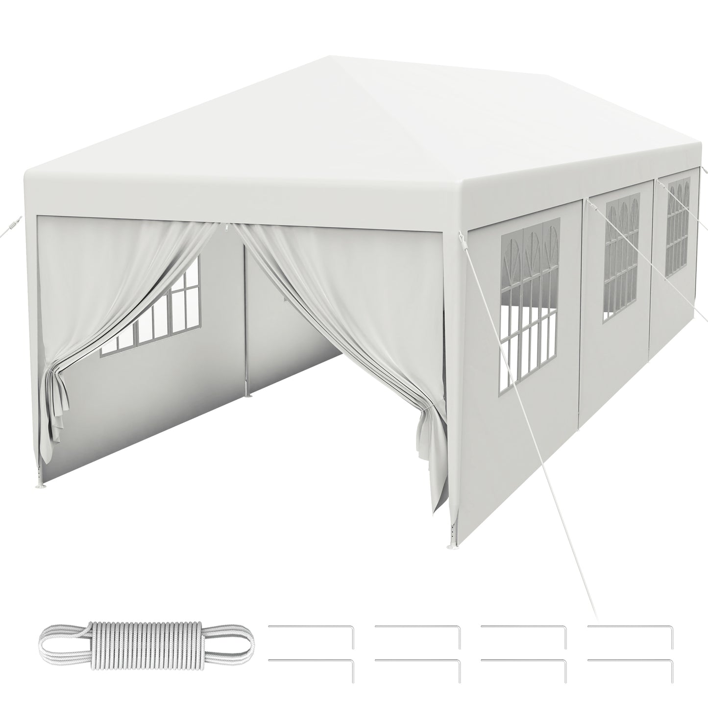Partytent – Privacy Tent – Pop-up Tent – Overkapping – Pavilion – Extra Groot 3x9m – Stevig Stalen Frame – Water- en UV-bestendig PE Dak