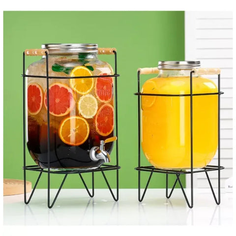 Dispenser - Drankendispenser - Glazen drankendispenser - 8L - Transparant Wit