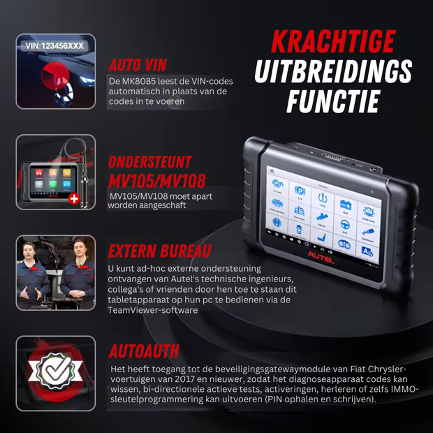 MK808S - OBD2 Scanner - Diagnosecomputer - Storing Verwijderen - Volledige systeemdiagnose - Uitleesapparatuur Auto - Diagnose Auto - Autodiagnosetool - IMMO Sleutelcodering - Zwart