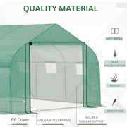 Greenhouse - Garden greenhouse - Tunnel greenhouse - 3.5x3x2m - Door and 6 windows - Growing plants.